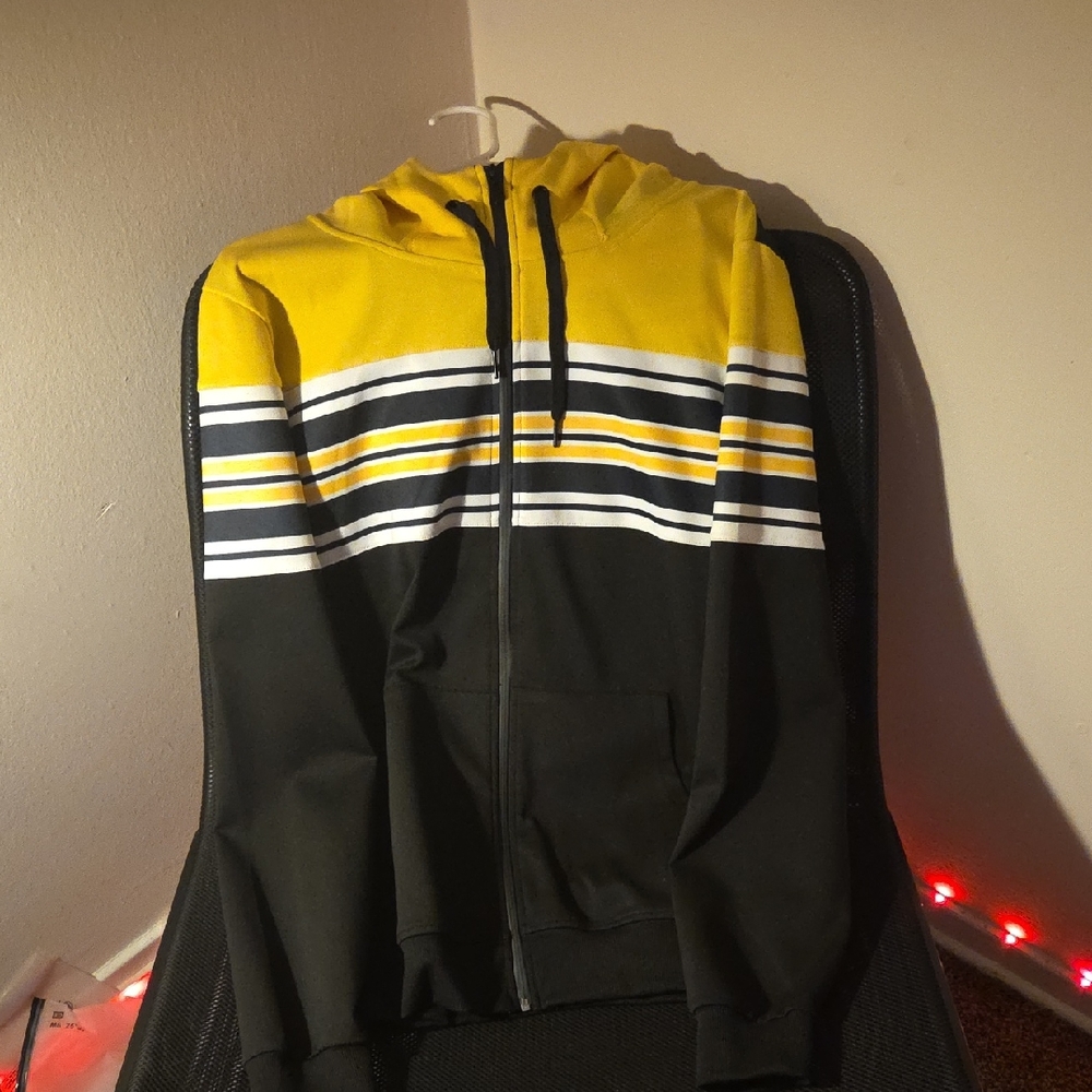 Yellow and Black Stripped Sweatsuit